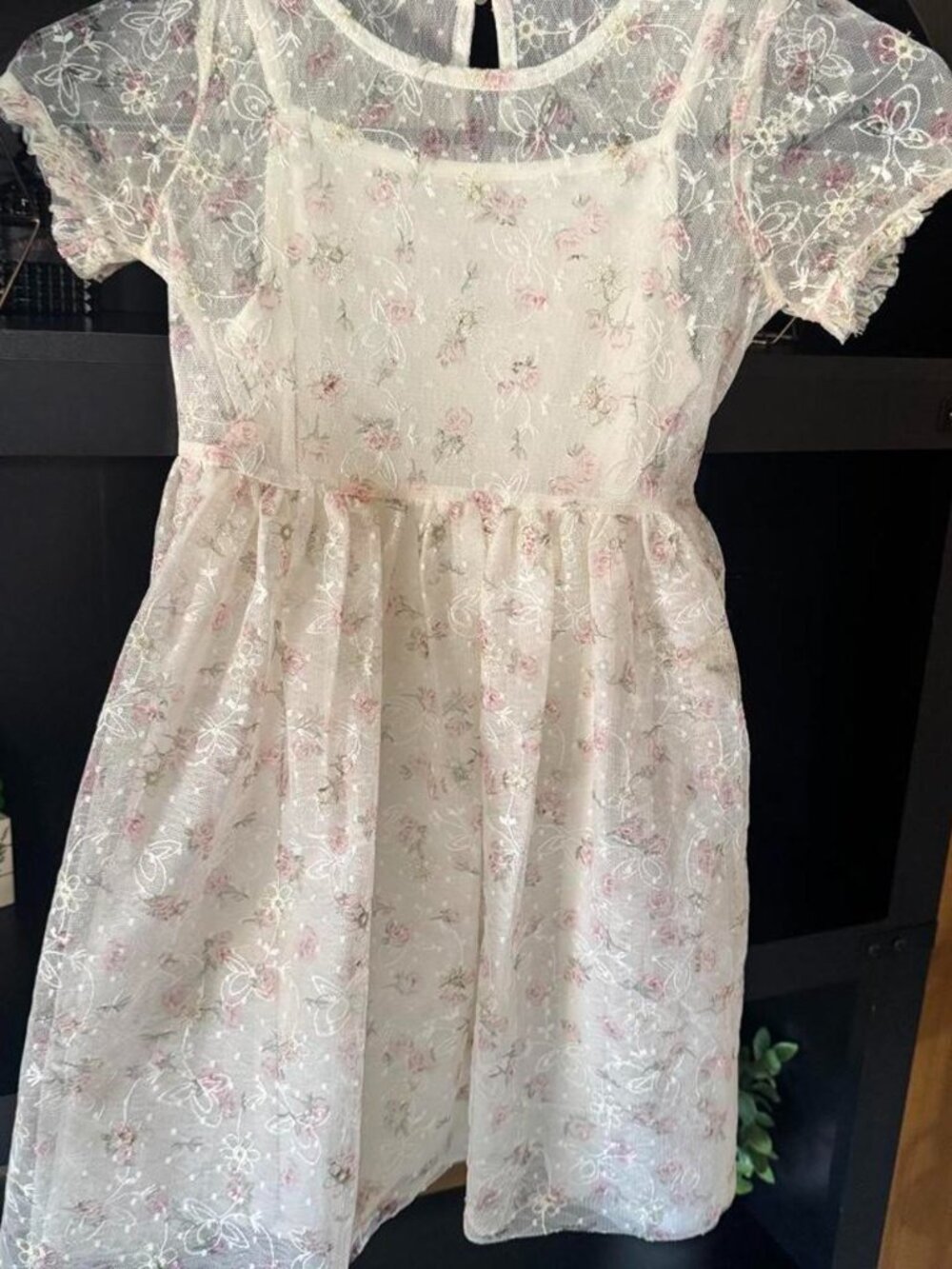 Girls' White and Pink Dress